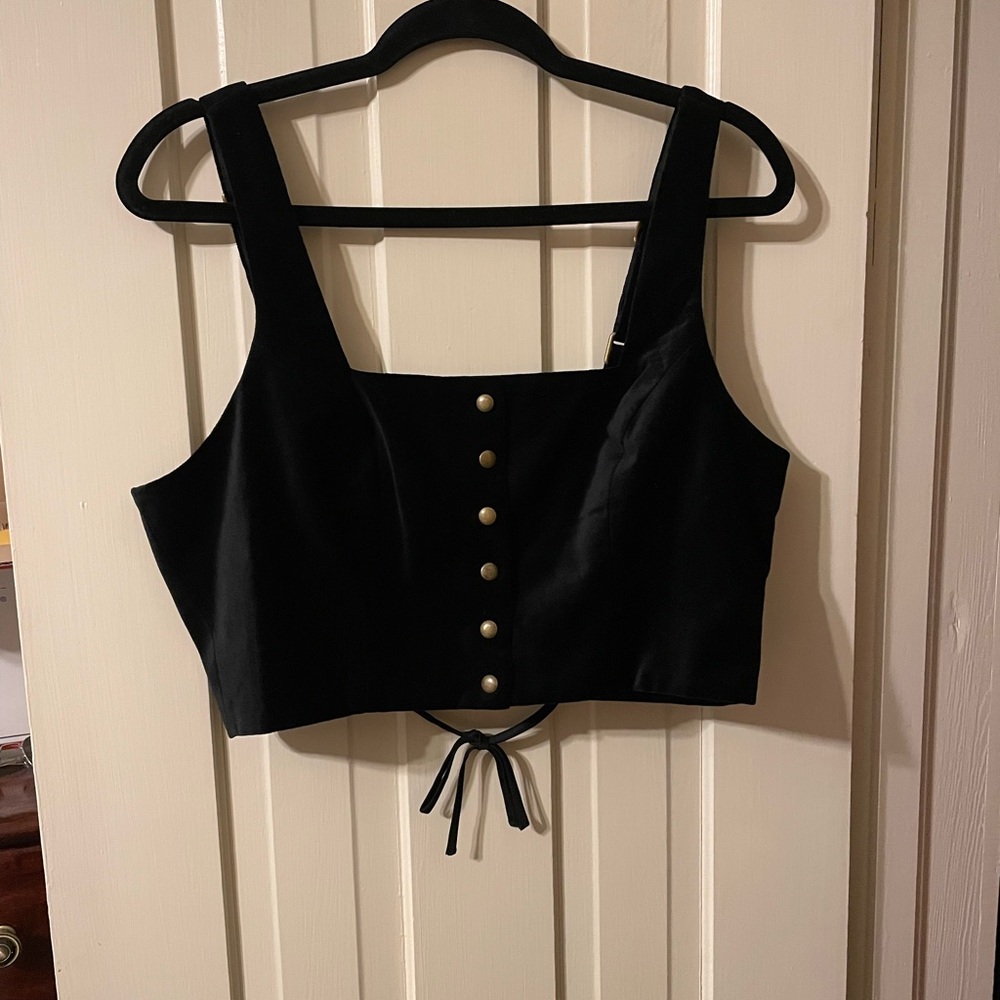 NWOT French Meadows Black Velvet Square Neck bodice